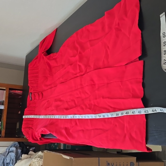 Vintage John Roberts Red Front Button Dress Top Three Oversized Buttons SZ 10/12 - Picture 12 of 12